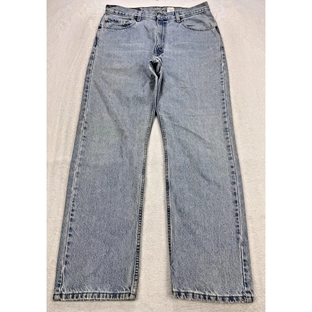 Levis VTG 505 Jeans Men 34x30 Blue Distress Faded Denim Straight Regular Fit 02'